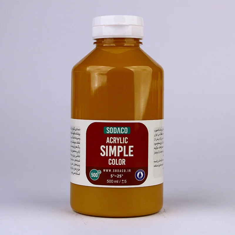 رنگ آکریلیک ساده خردلی( اکر) سوداکو 500گرم