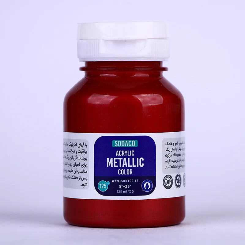 رنگ آکریلیک متالیک سوداکو قرمز سیر