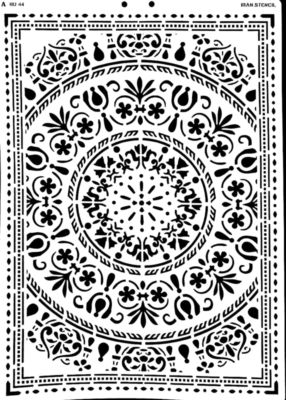 شابلون استنسیل طرح فرش RU44