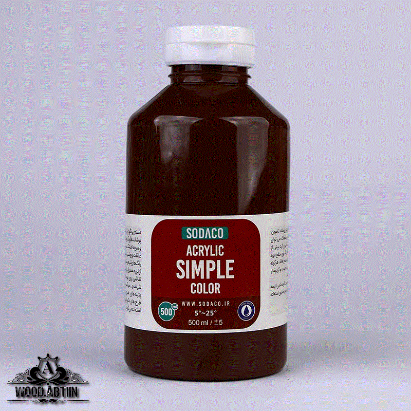 رنگ آکریلیک ساده قهوهای روشن سوداکو 500گرم