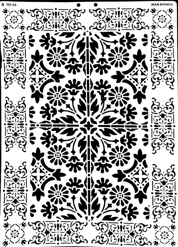 شابلون استنسیل طرح فرش RU33