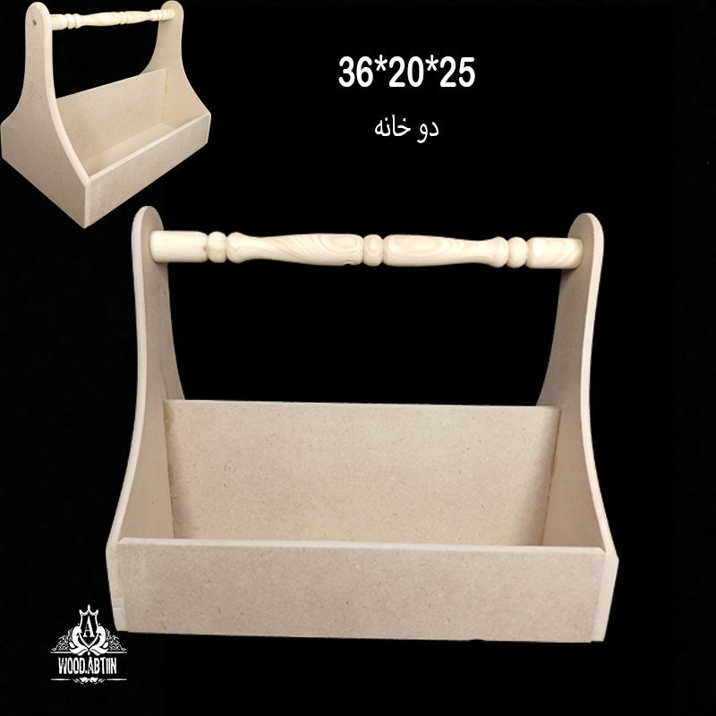 سینی چوبی خام دسته خراطی