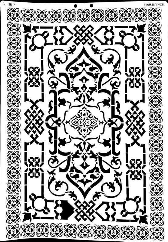 شابلون استنسیل طرح فرش RU7