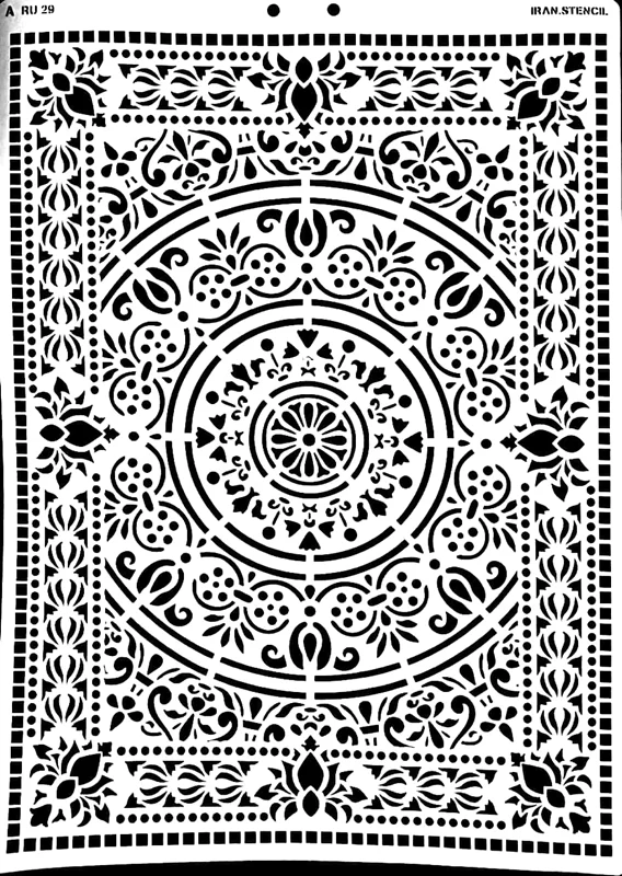 شابلون استنسیل طرح فرش RU29