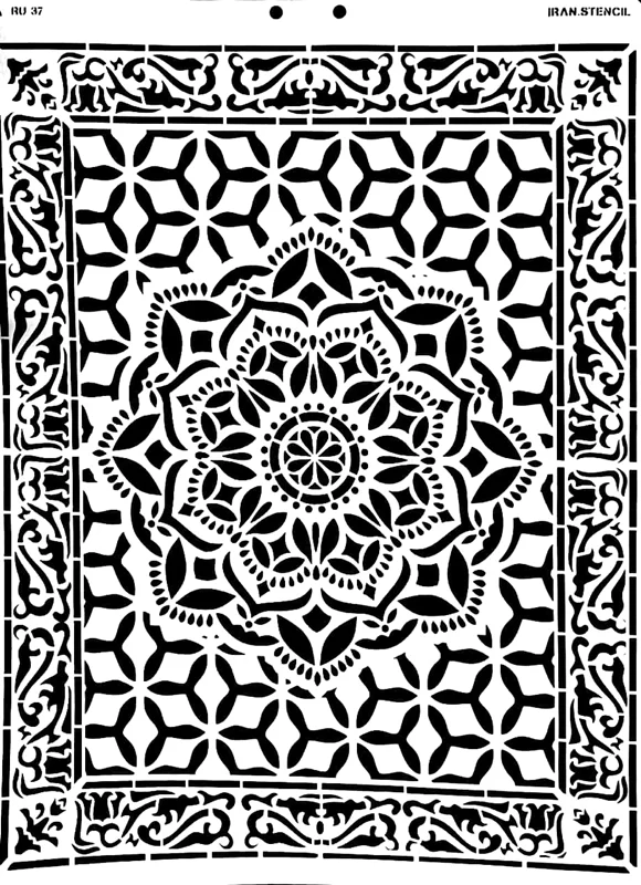 شابلون استنسیل طرح فرش RU37