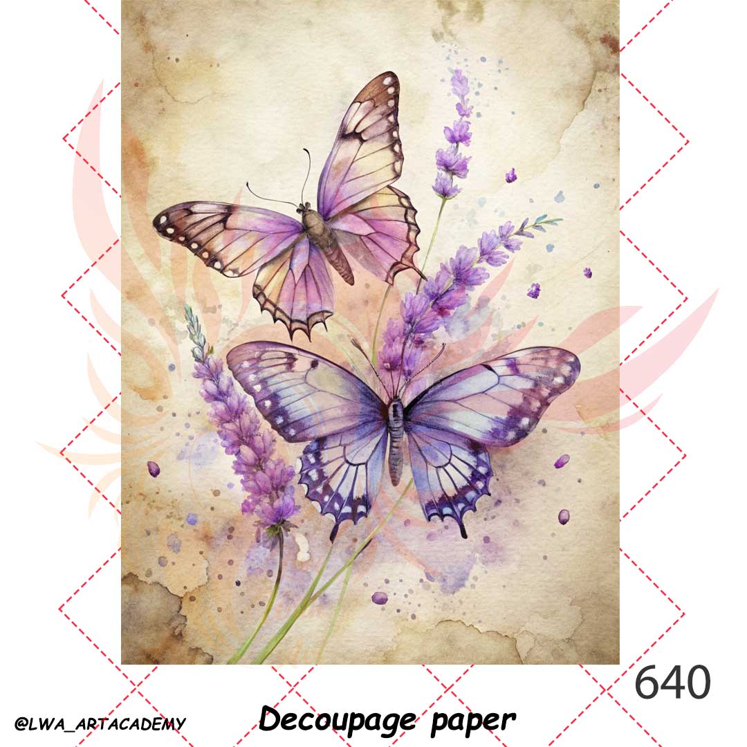 کاغذ دکوپاژ بالکی پروانه