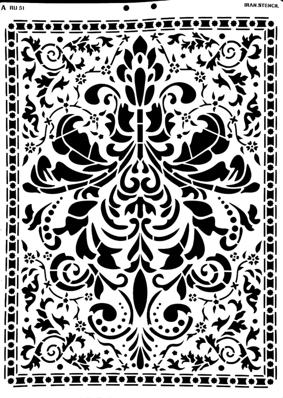 شابلون استنسیل طرح فرش RU51