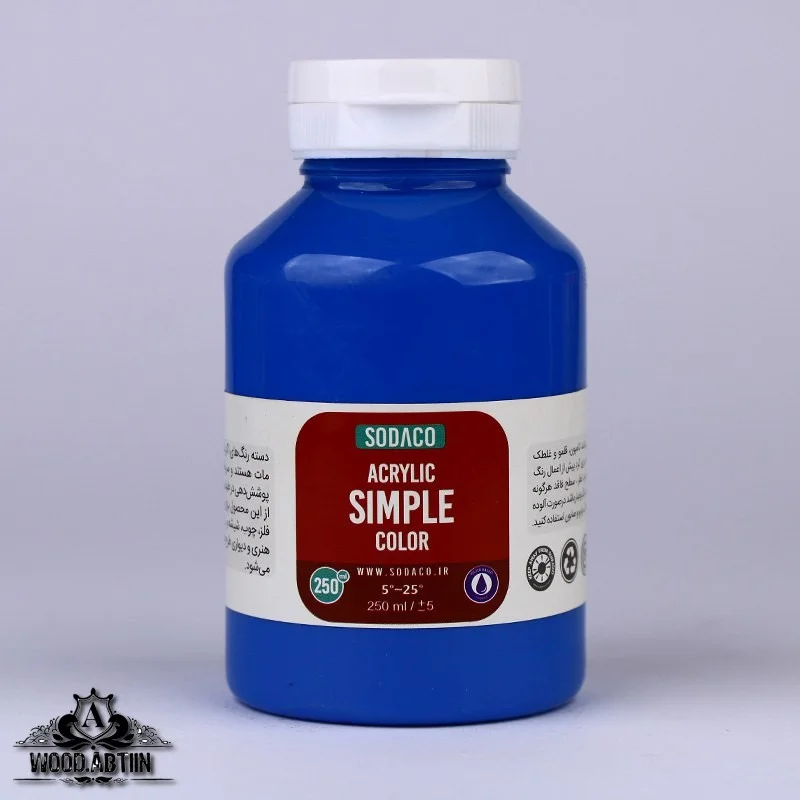 رنگ آکریلیک ساده آبی سوداکو 250گرم