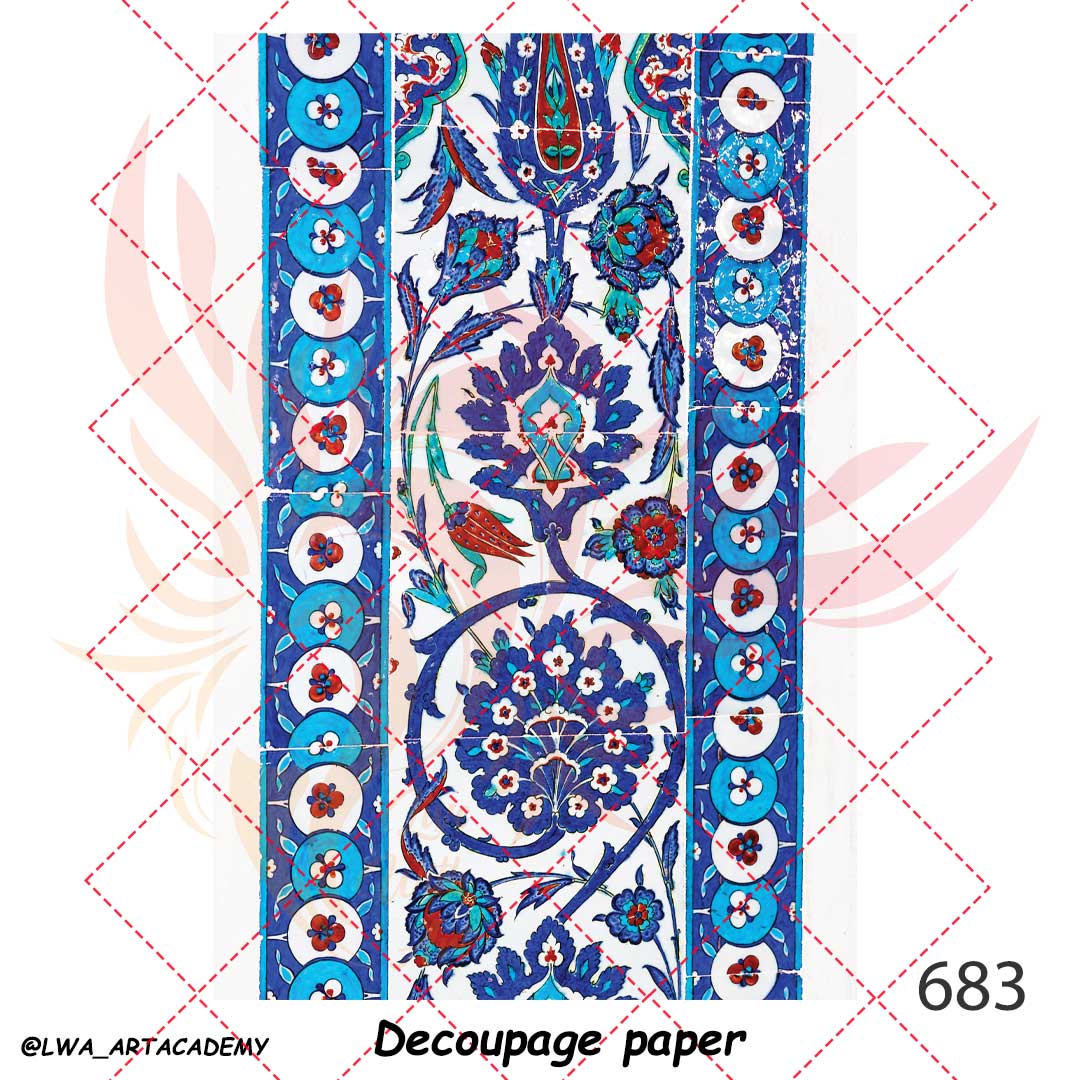 کاغذ دکوپاژ بالکی آبی