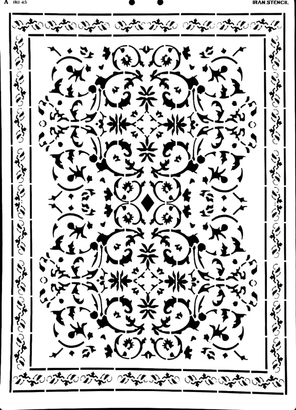 شابلون استنسیل طرح فرش RU45