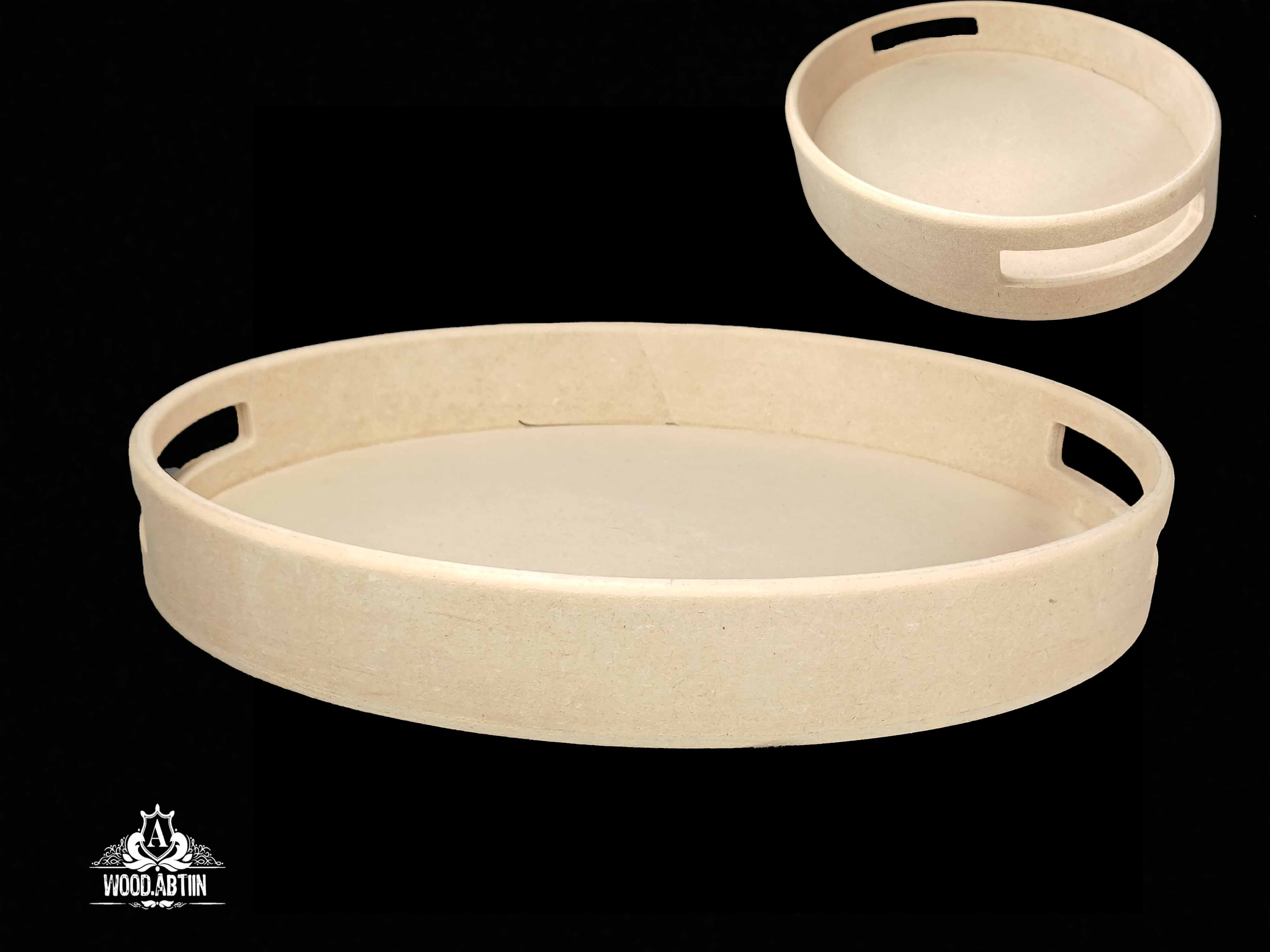 سینی چوبی خام بیضی 26×36