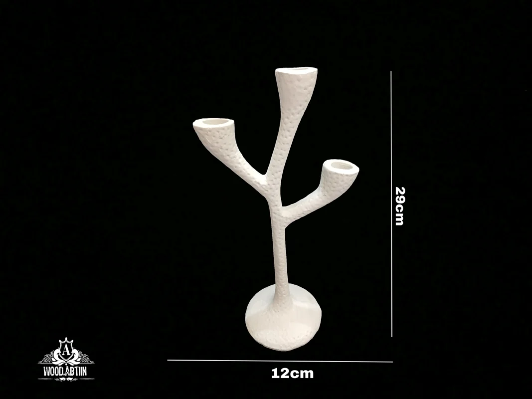 پلیاستر شمعدان سه شعله سنگی