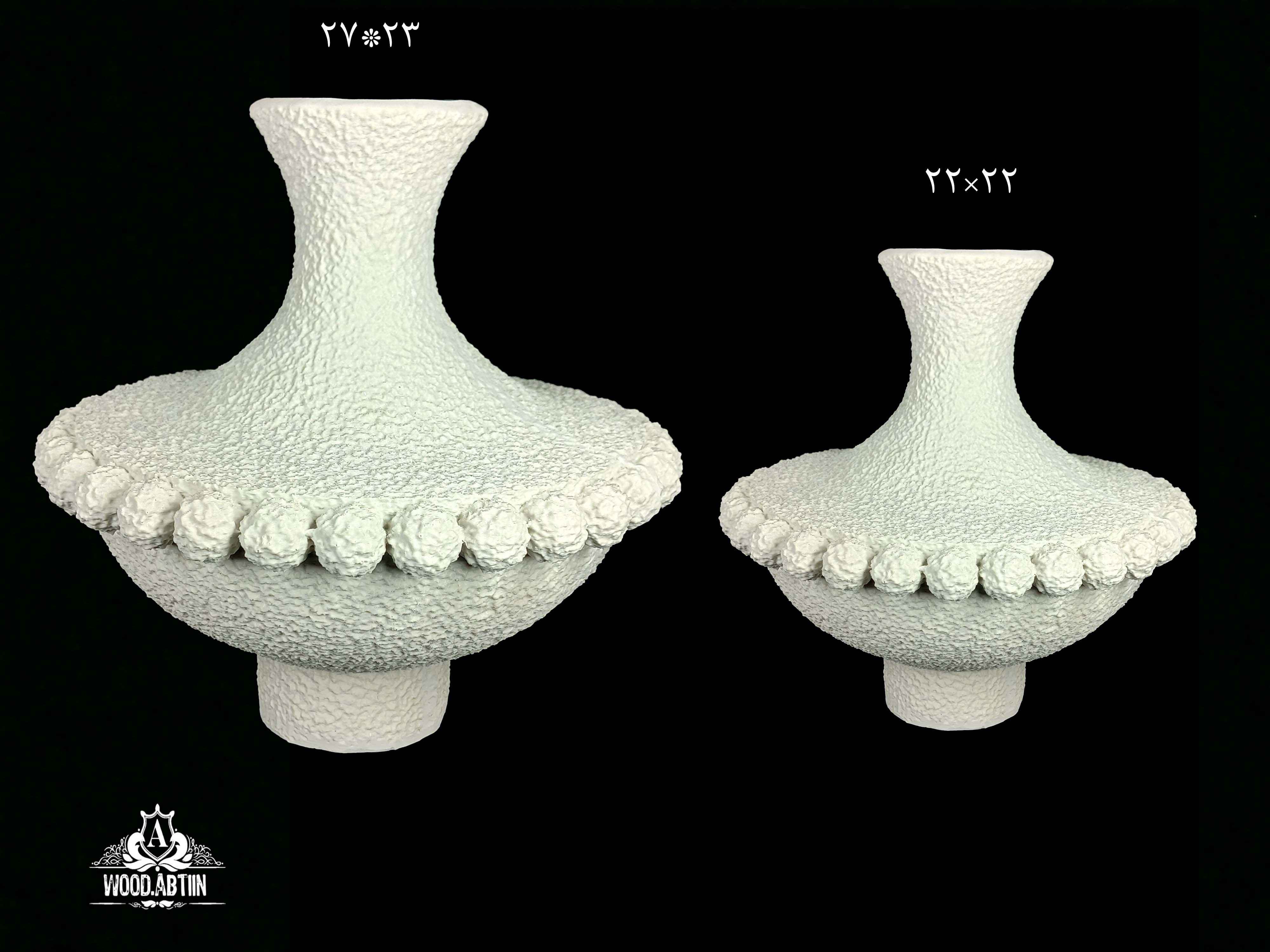 پلی‌استر گلدان کشیده توپی تکسچر دوسایز