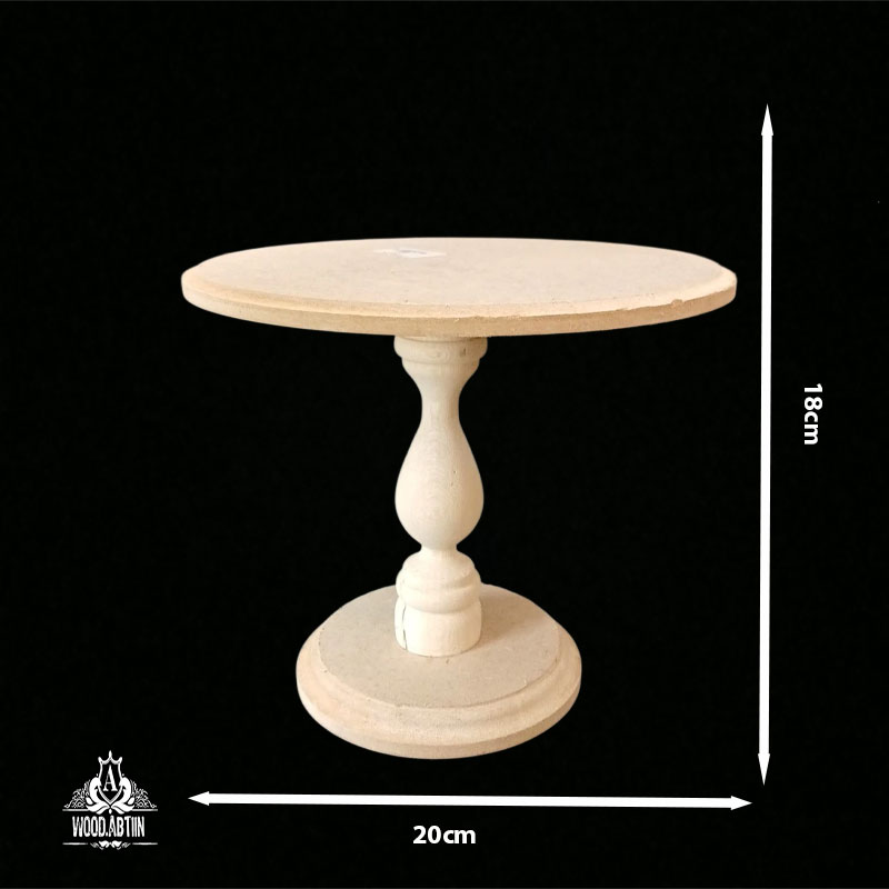 پایه کیک MDFخام پایه خراطی قطر 20