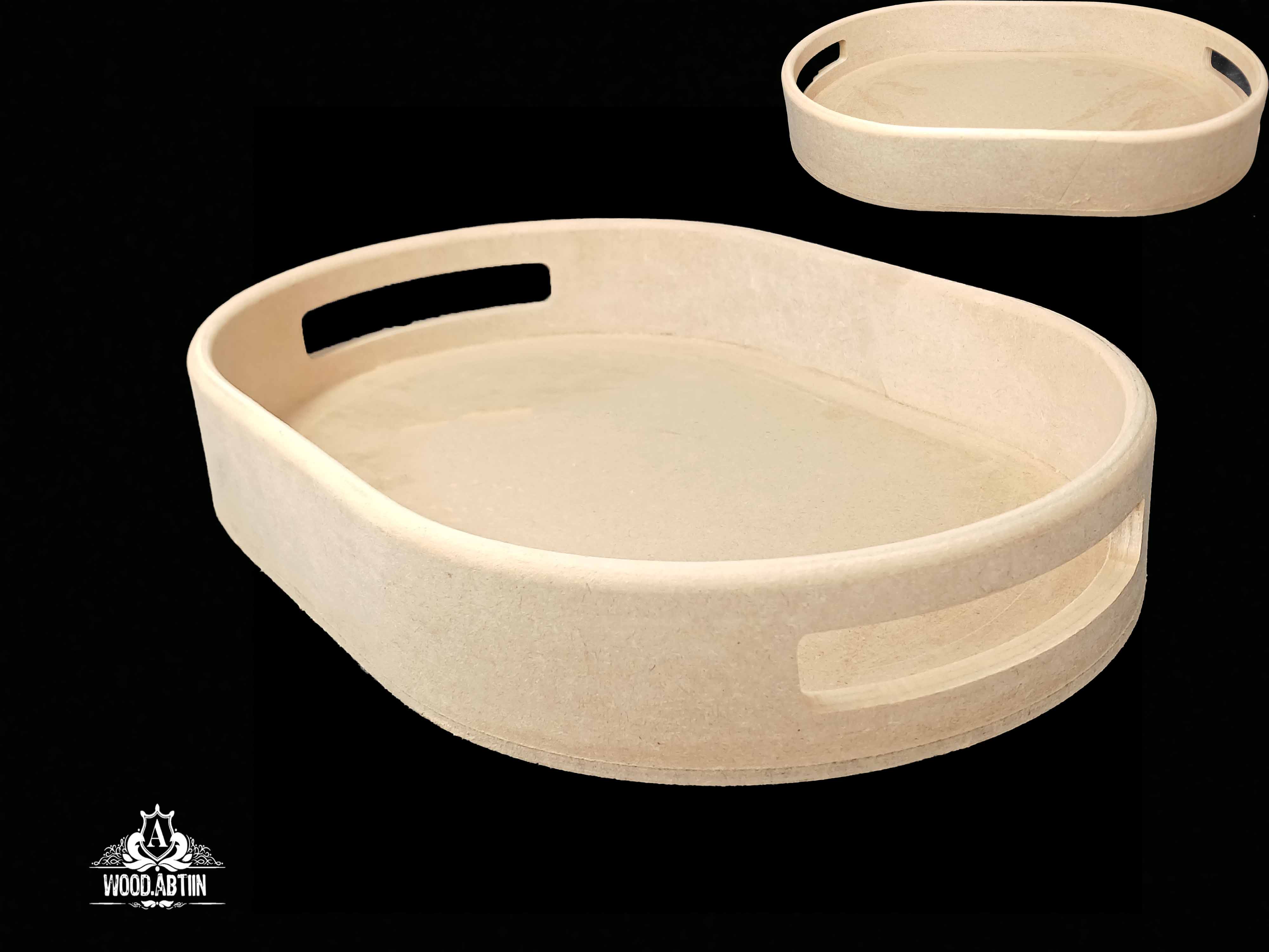 سینی چوبی خام کپسولی  25×40