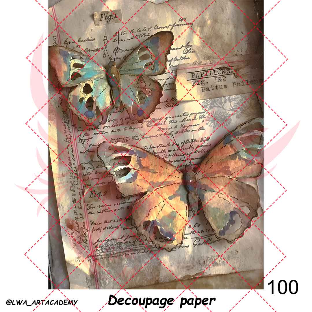 کاغذ دکوپاژ بالکی پروانه
