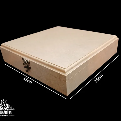 جعبه چوبي خام 25در25 ارتفاع۶