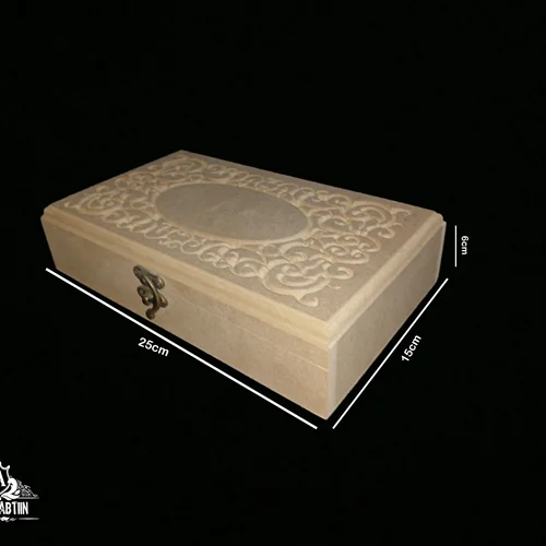 جعبه چوبی خام منبت 25در15 ارتفاع6
