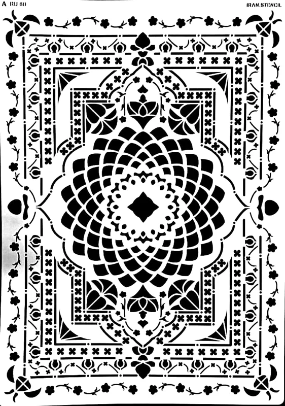 شابلون استنسیل طرح فرش RU80