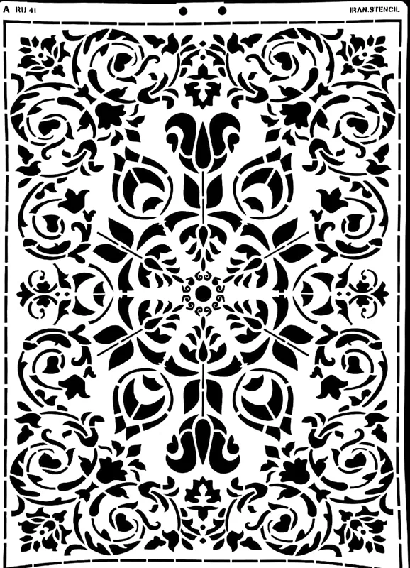 شابلون استنسیل طرح فرش RU41