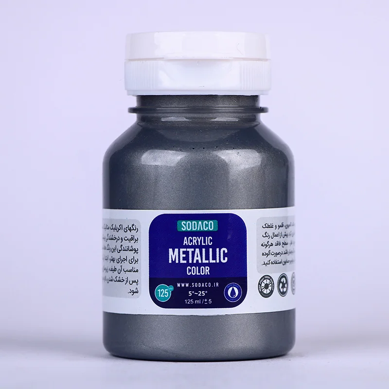 رنگ آکریلیک متالیک سوداکو نقرهای سیر