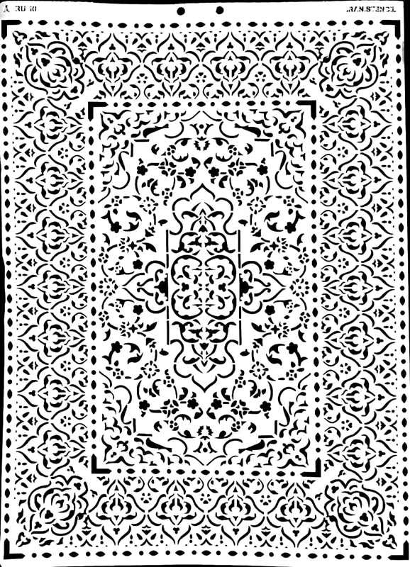 شابلون استنسیل طرح فرش RU30