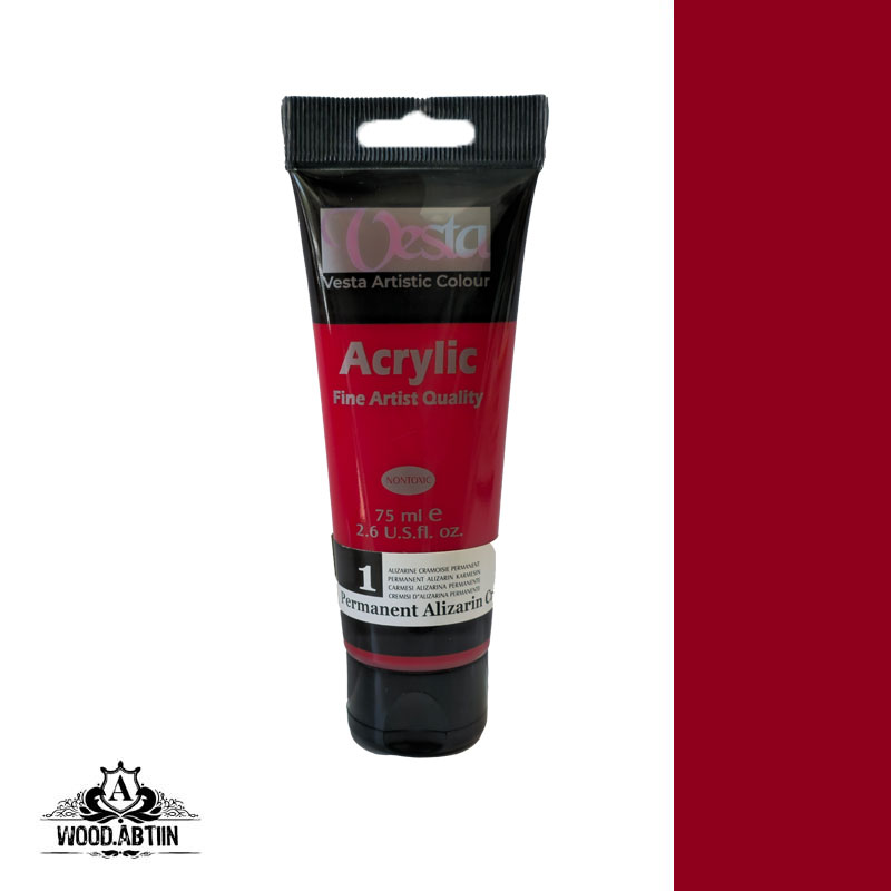 رنگ اکریلیک وستا كد1 permanent alizarin crimson