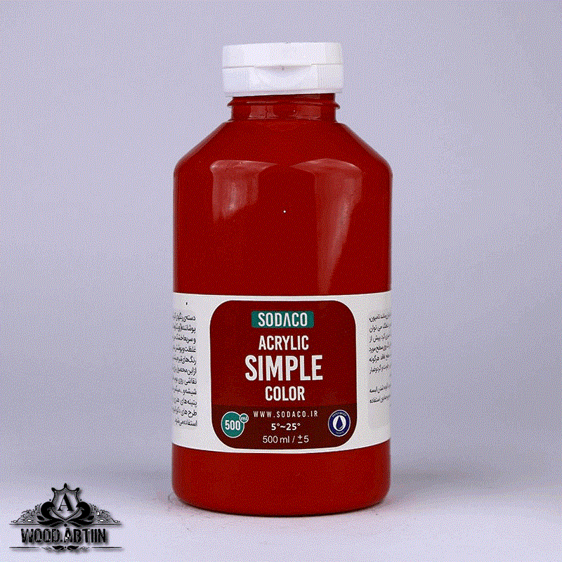 رنگ آکریلیک ساده قرمز سوداکو 500گرم