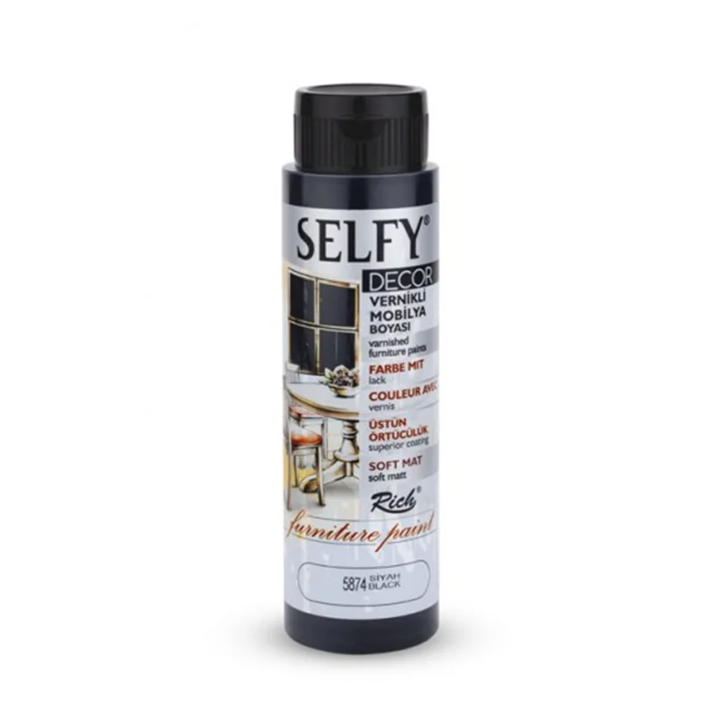 رنگ آکریلیک سلفی دکور مشکی 500cc