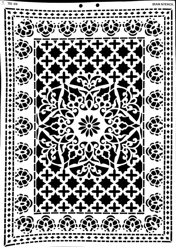 شابلون استنسیل طرح فرش RU49