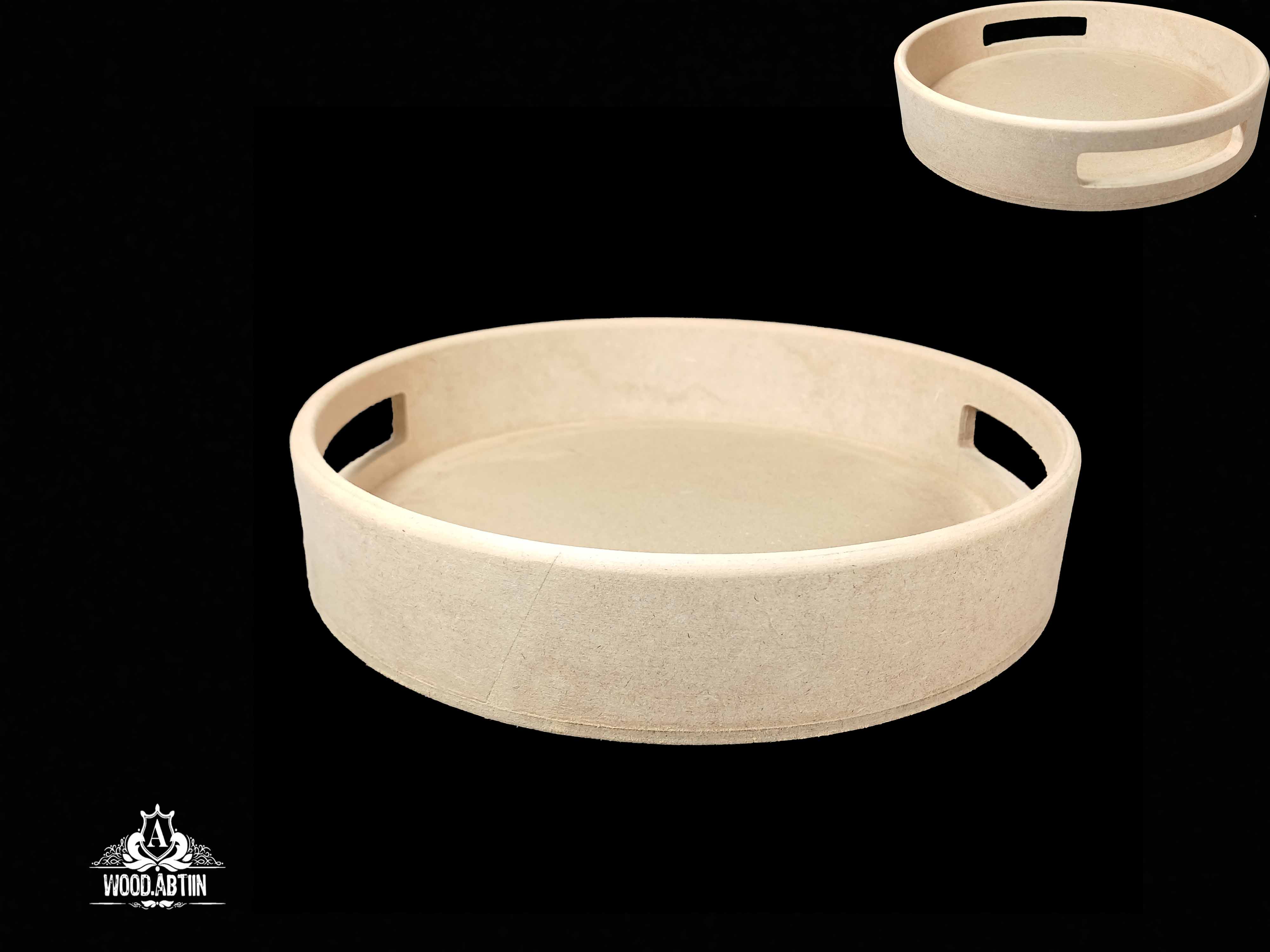 سینی چوبی خام دایره قطر 30