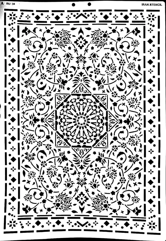 شابلون استنسیل طرح فرش RU28