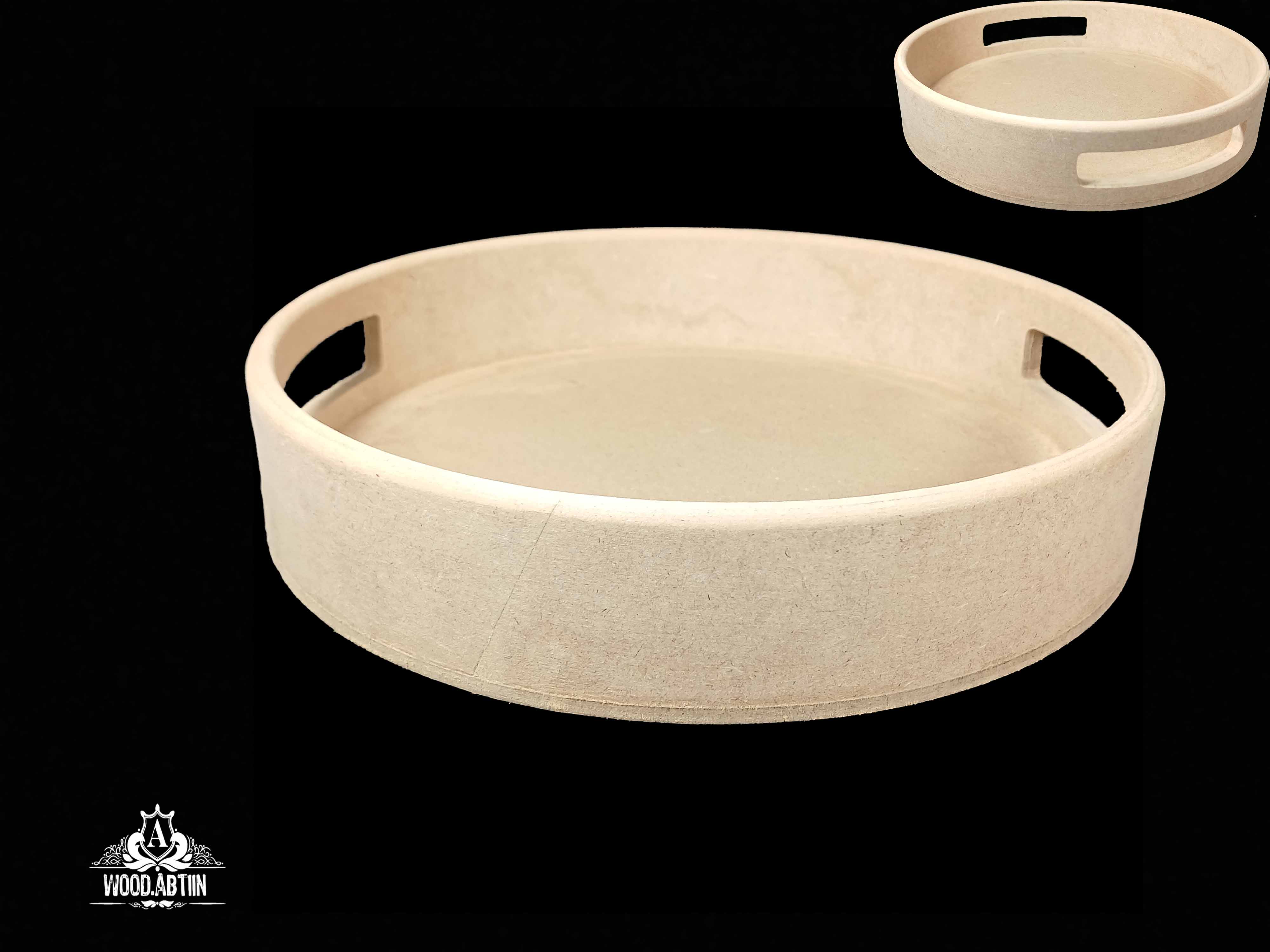 سینی چوبی خام دایره قطر 35