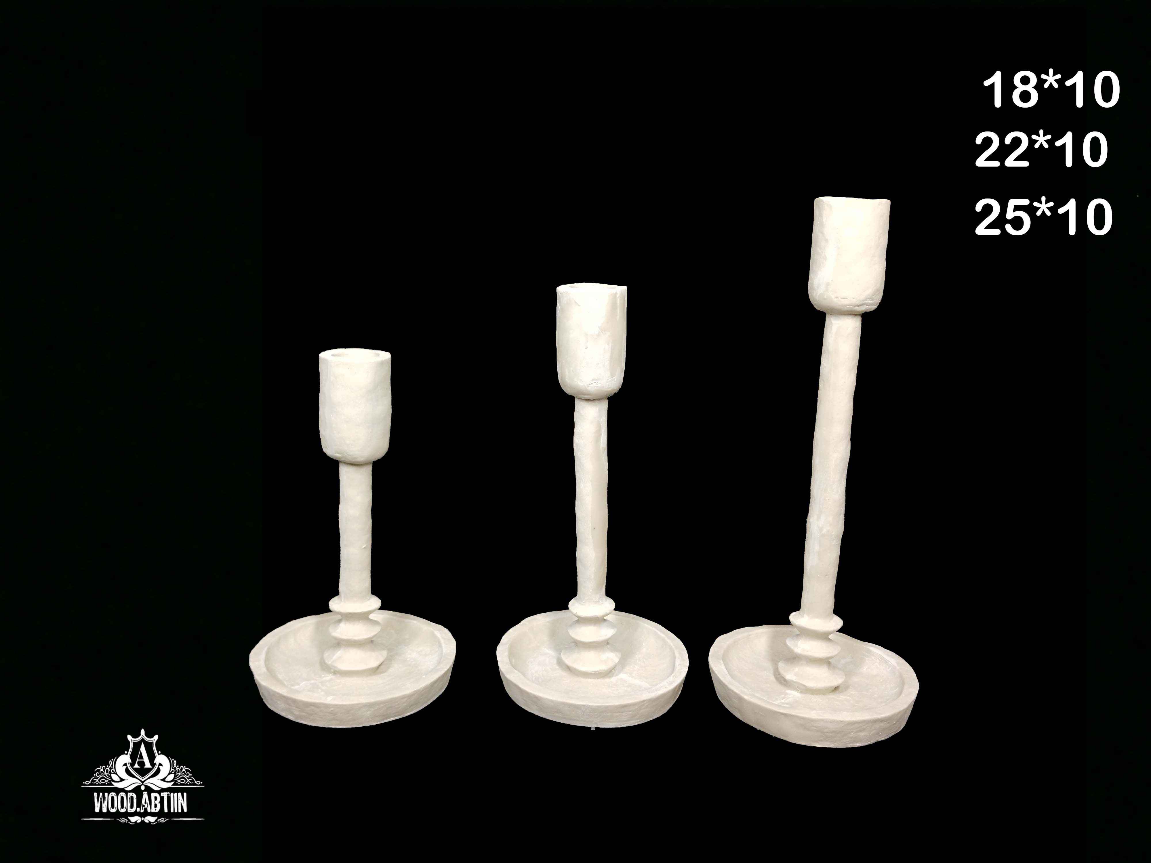 پلی‌استر شمعدان کاسه‌دار 3سایز