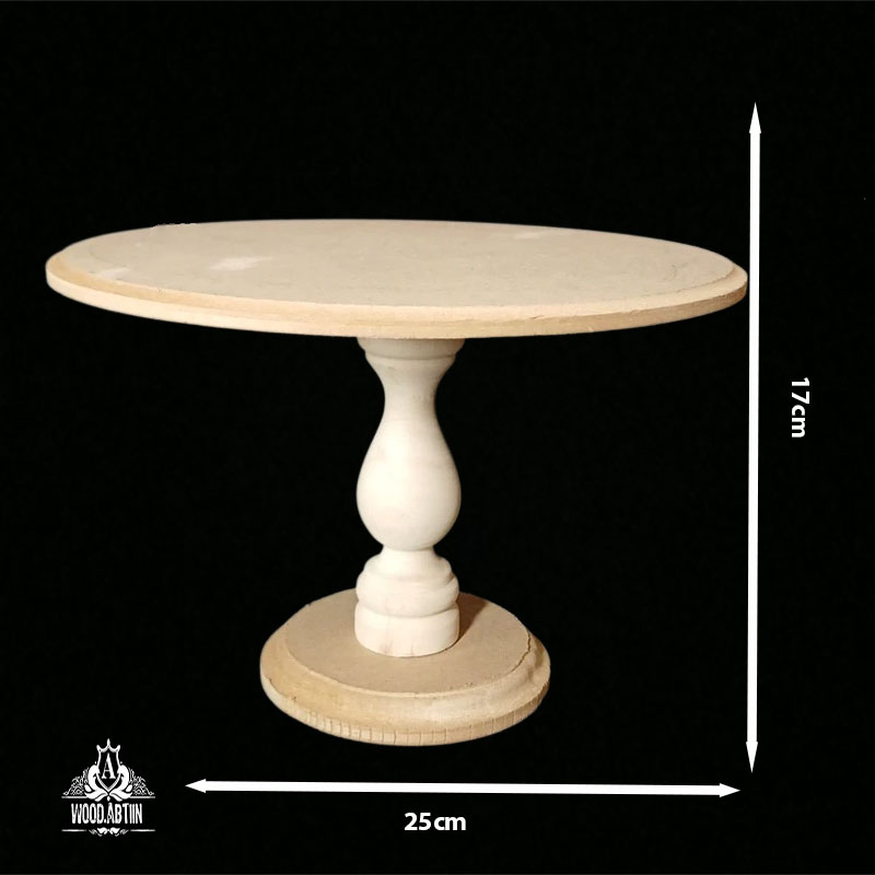پایه کیک MDFخام پایه خراطی قطر 25