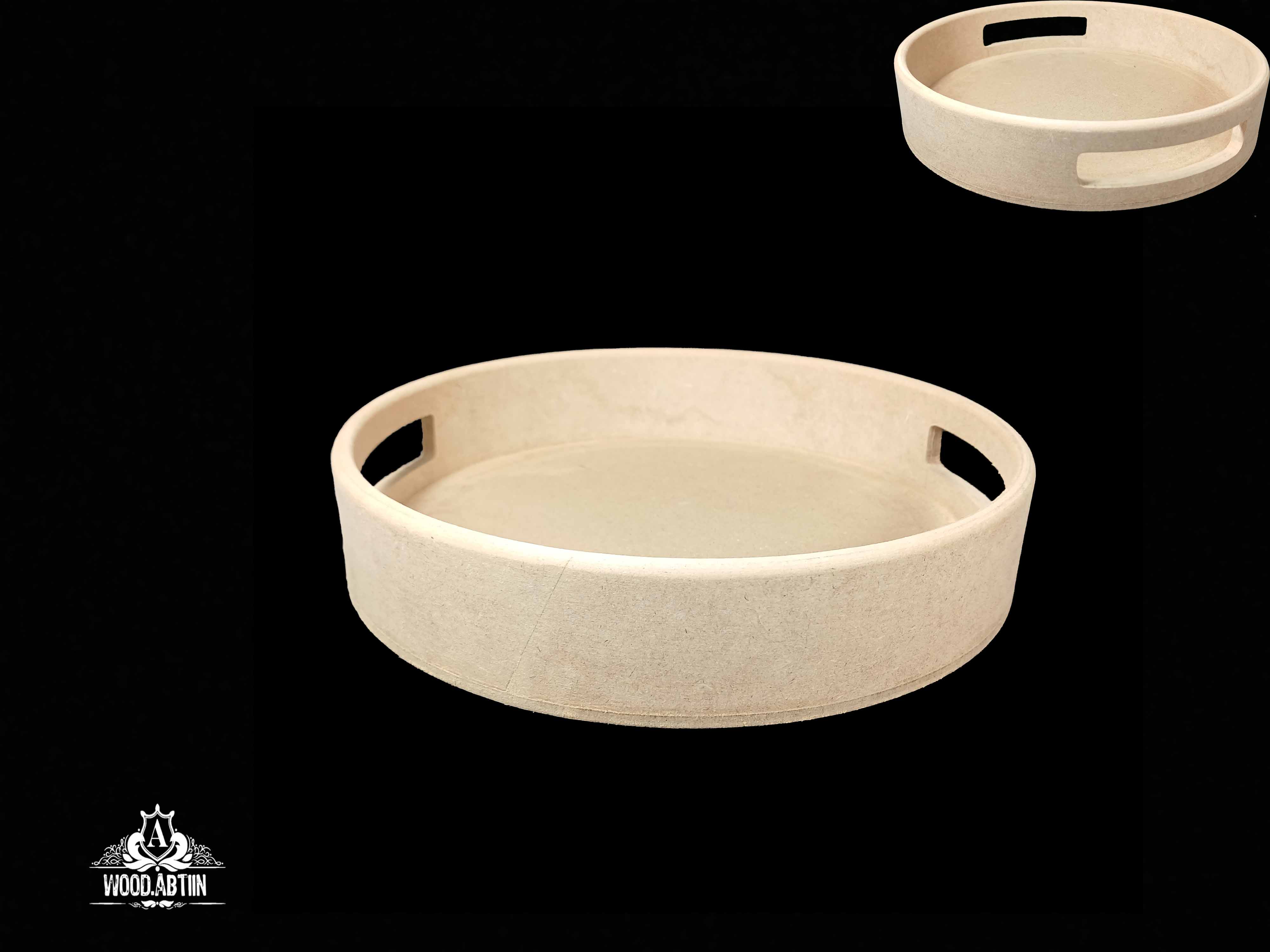 سینی چوبی خام دایره قطر 24