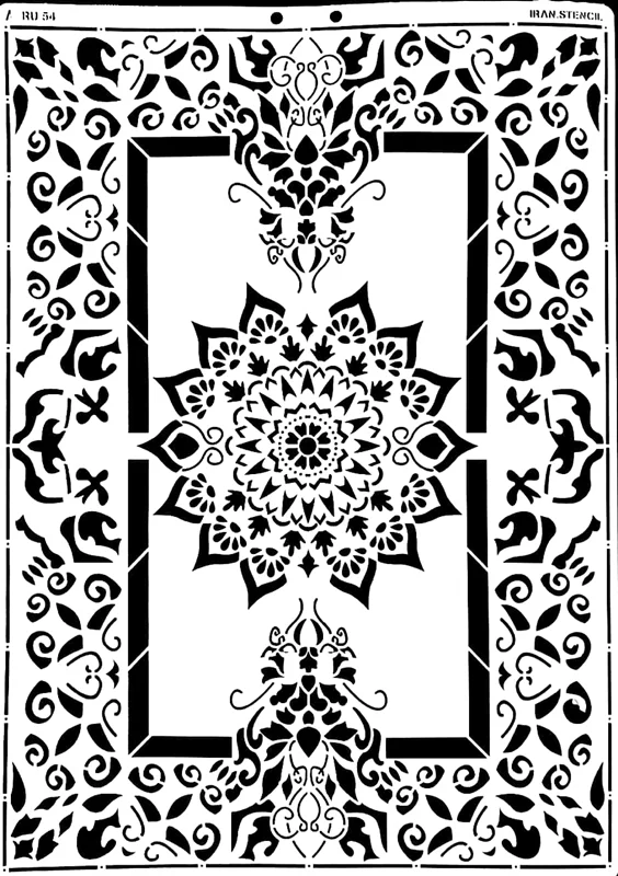 شابلون استنسیل طرح فرش RU54
