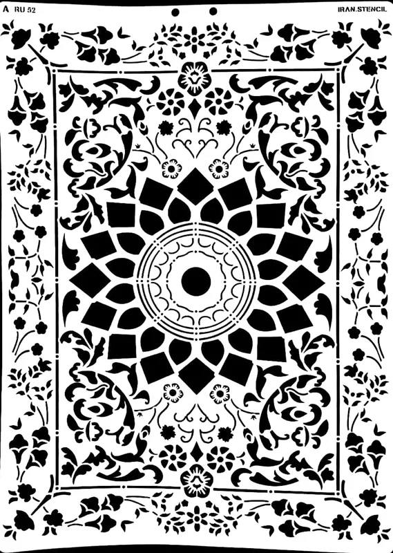 شابلون استنسیل طرح فرش RU52