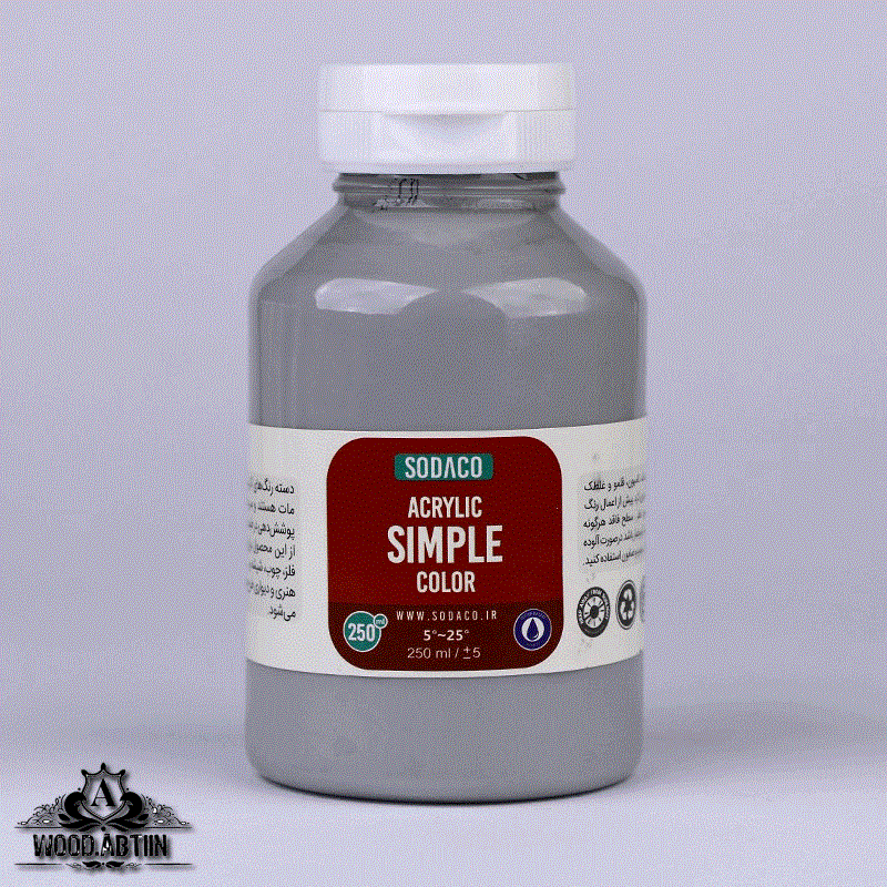رنگ آکریلیک ساده طوسی سوداکو 250گرم