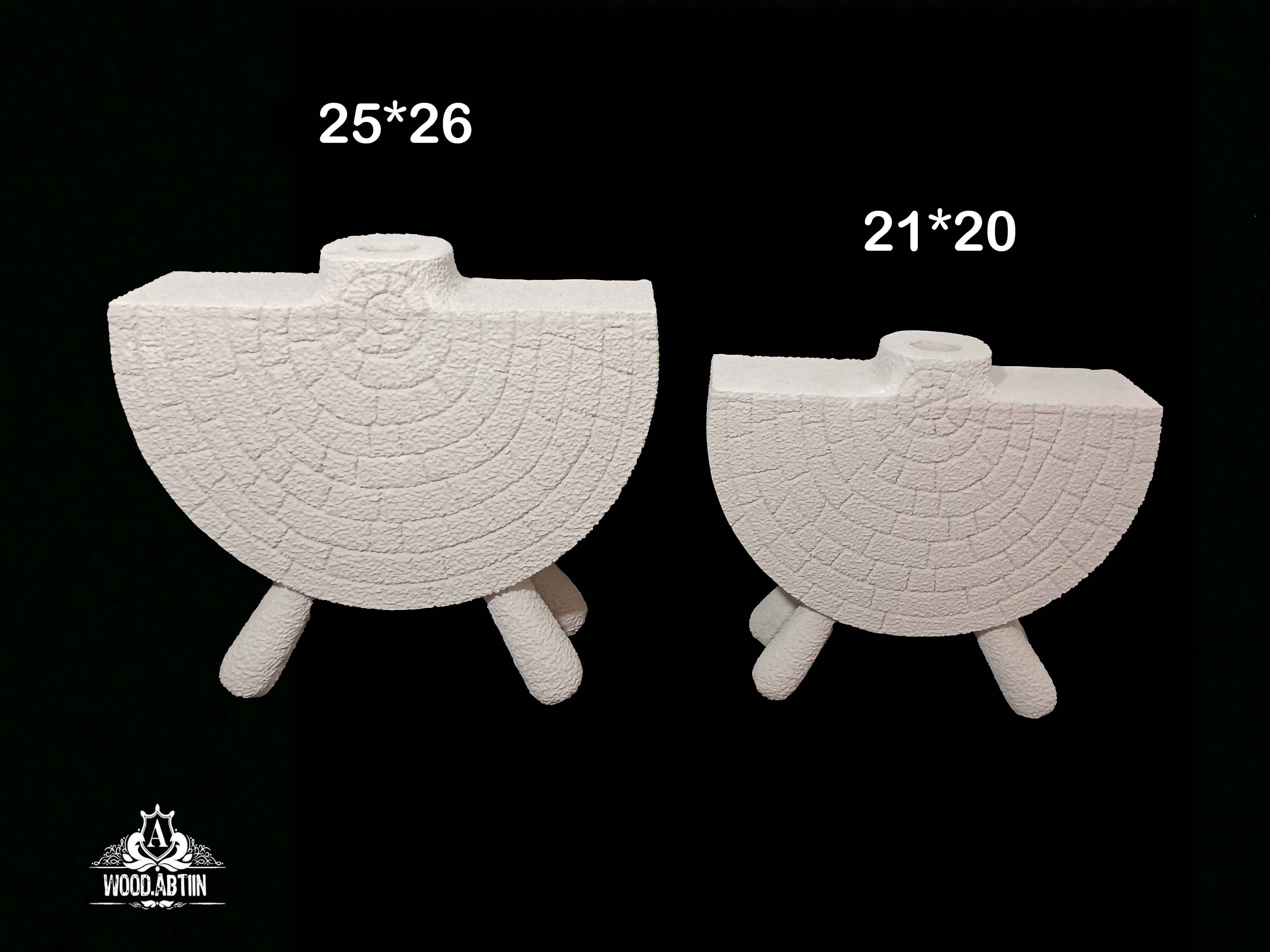 پلی‌استر گلدان چهارپایه تکسچری دوسایز