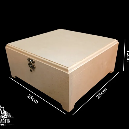 جعبه چوبی خام پایهدار 25در25 ارتفاع 12