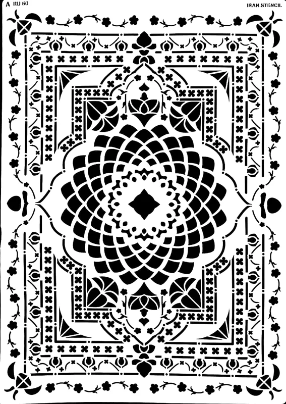 شابلون استنسیل طرح فرش RU60