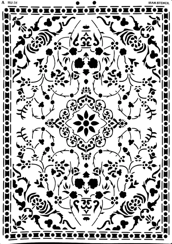 شابلون استنسیل طرح فرش RU56
