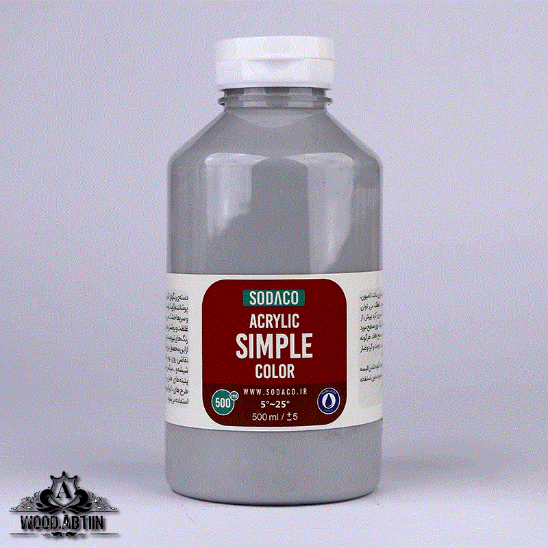 رنگ آکریلیک ساده طوسی سوداکو 500گرم