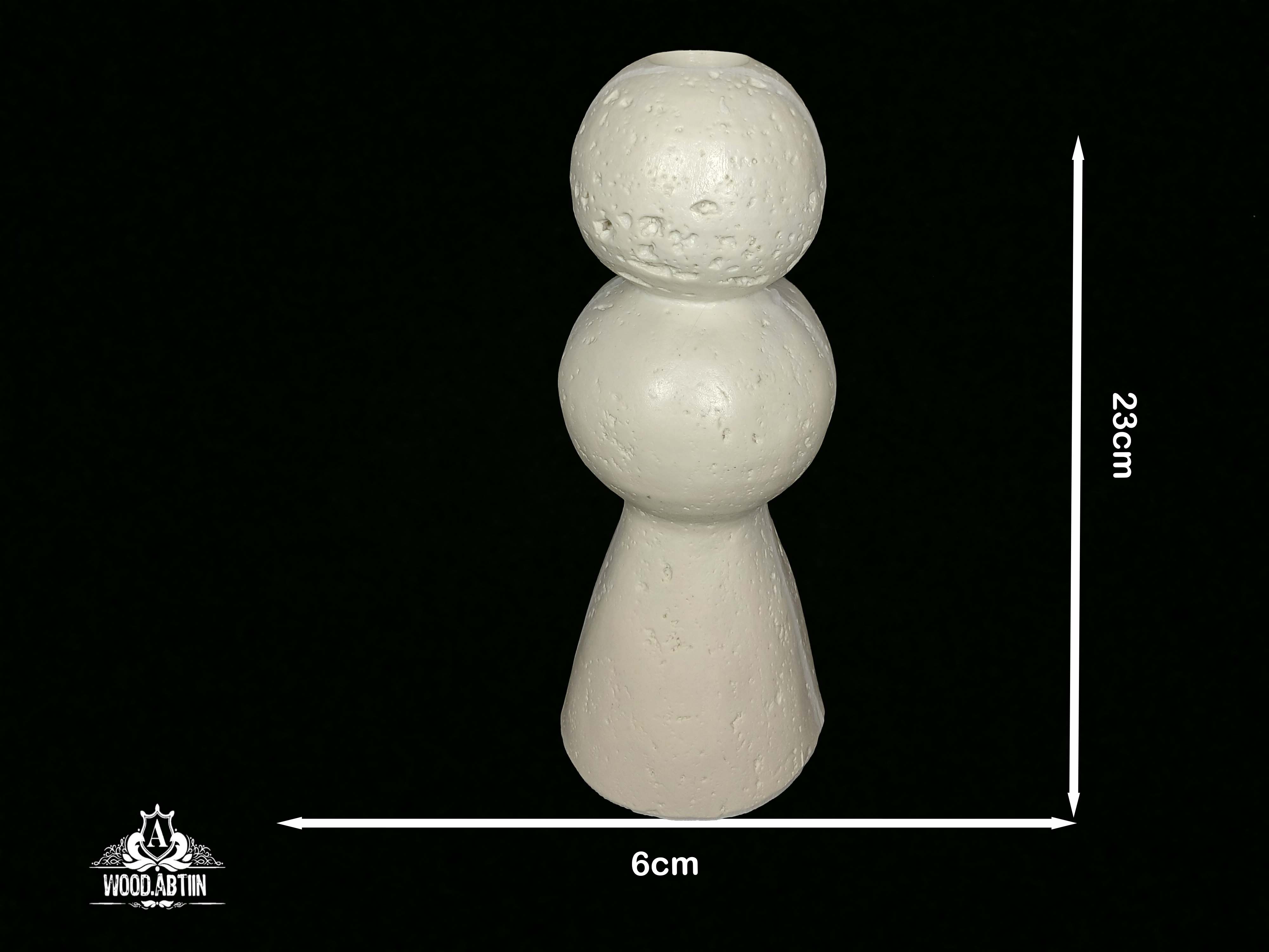 پلی‌استر شمعدان سنگی دو توپی