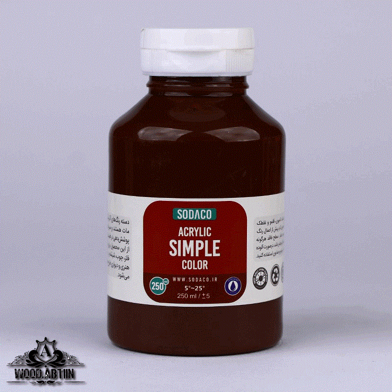 رنگ آکریلیک ساده قهوهای تیره سوداکو 250گرم