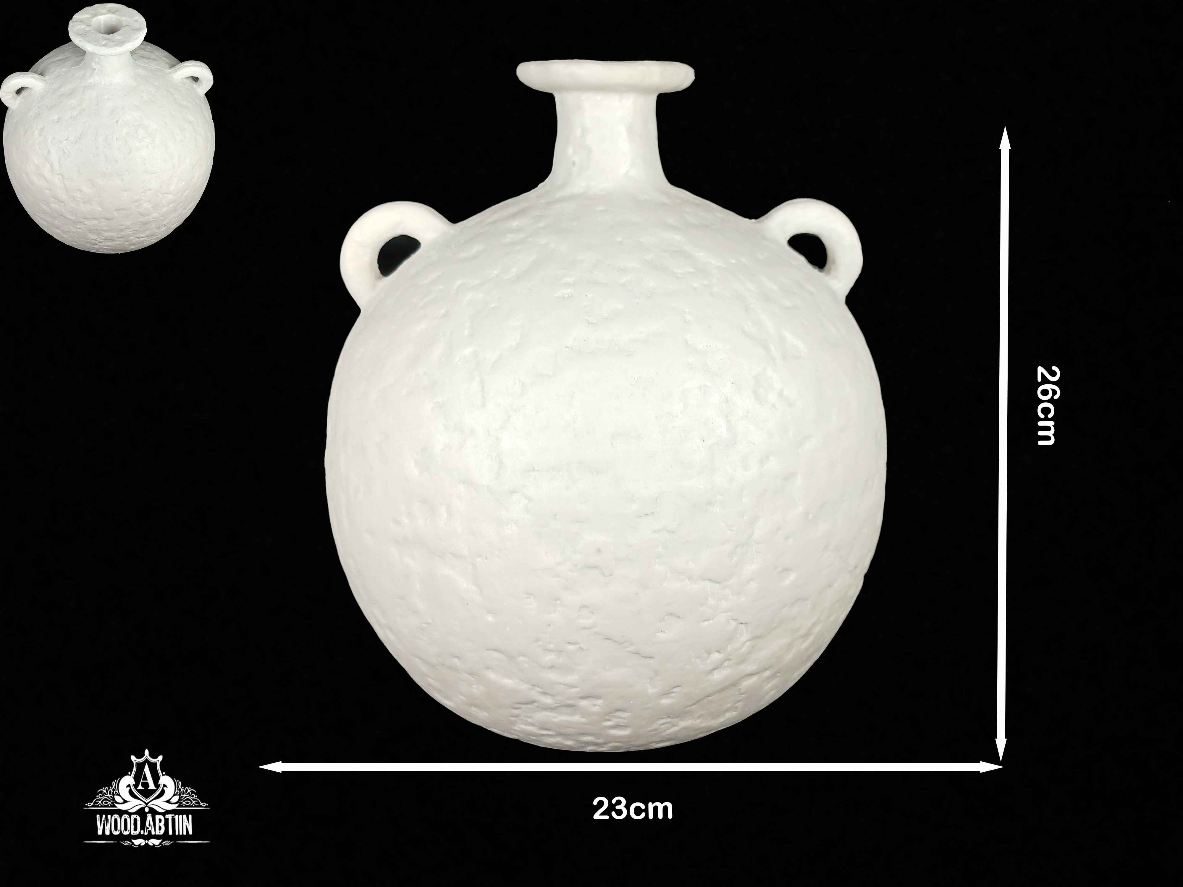 پلی‌استر گلدان کوزه دسته‌دار