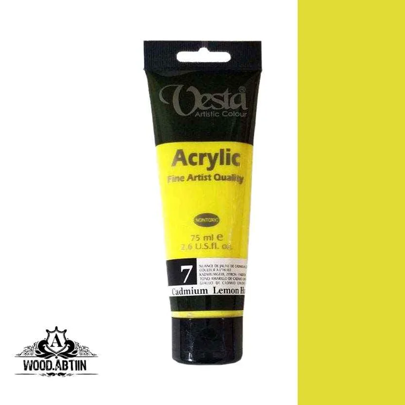 رنگ اکریلیک وستا زرد لیمویی ۷ Cadmium Lemon Hue