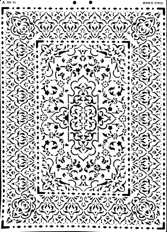 شابلون استنسیل طرح فرش RU10