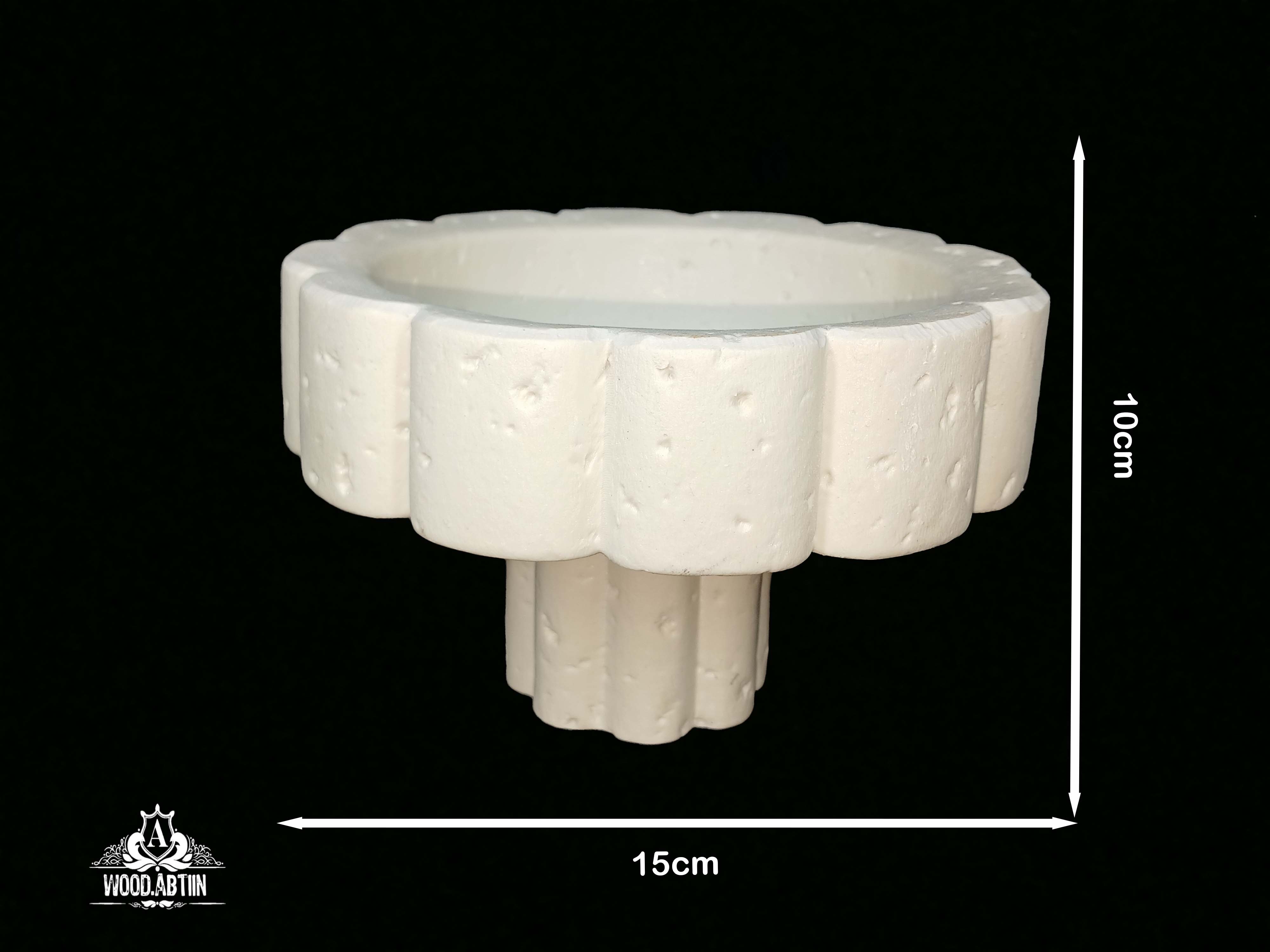 پلی‌استر کاسه سنگی پایه‌دار گل